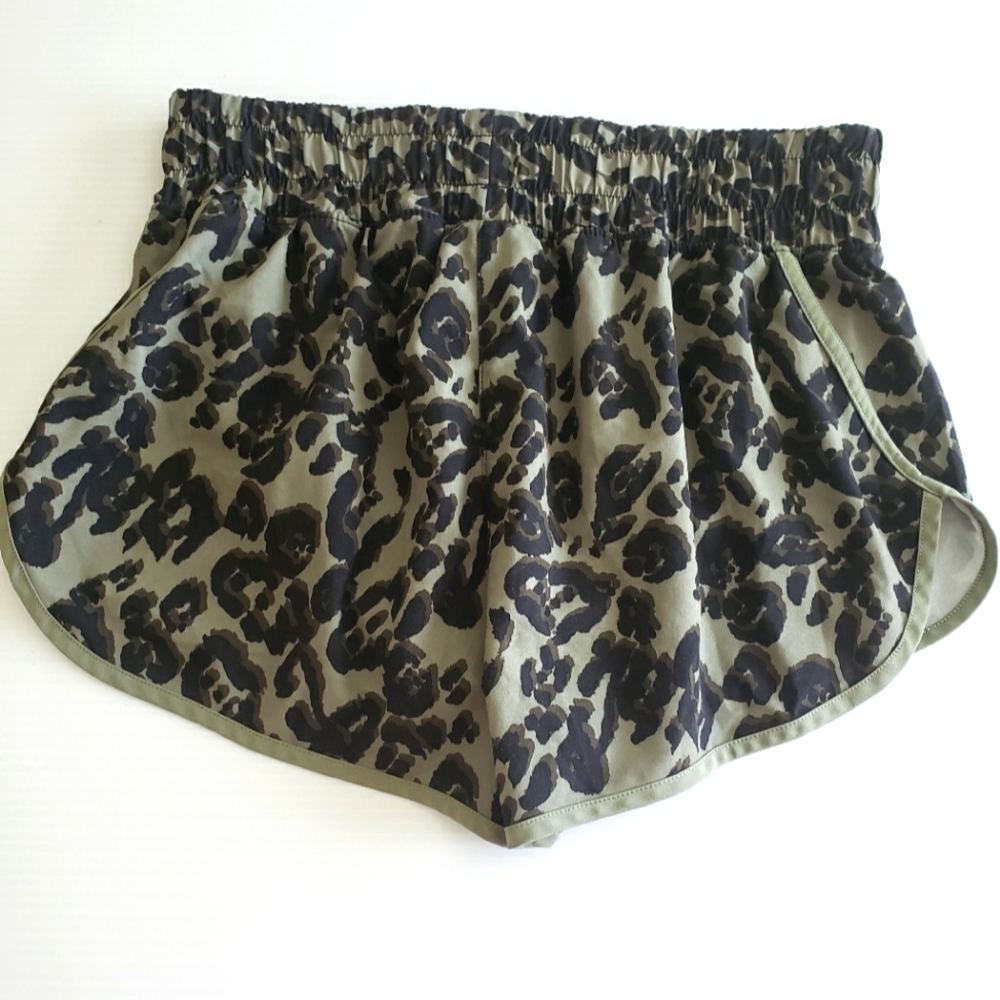 Victoria Sport Black and Green Athletic Shorts with Elastic Waistband